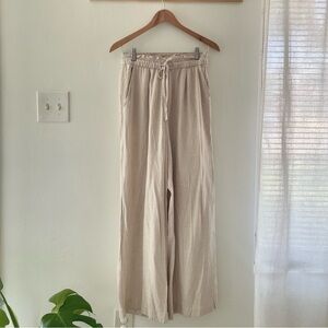 H&M linen style cream pants